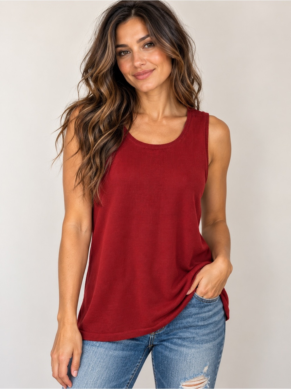✨ NWT Merino Wool Blend Knit Tank Top Size L ✨